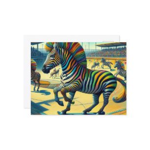 Postal Cebra divertida con Skateboarding Extra Leg