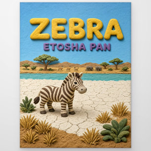 Postal Cebra Etosha Pan Modern KlayKoo