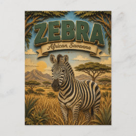 Postal Cebra Sabana Africana POPCUT
