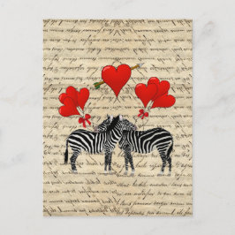 Postal Cebras de época y corazón