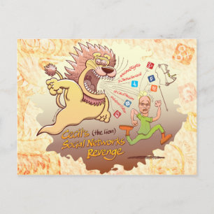 Postal Cecil la venganza de las redes sociales del león
