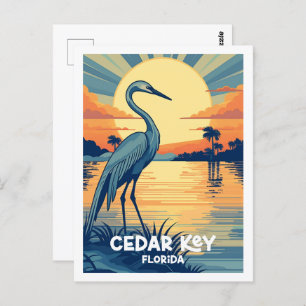 Postal Cedar Key Florida USA Famoso Viaje Vintage
