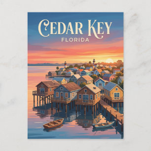 Postal Cedar Key Frente al Mar USA