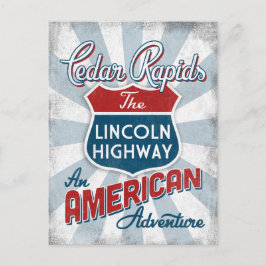Postal Cedar Rapids Lincoln Highway Viintage America Iowa