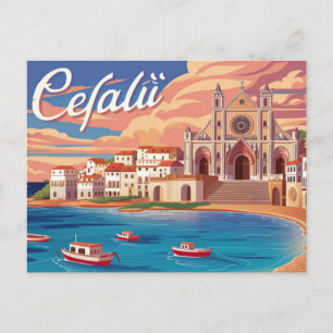 Postal Cefalú, Sicilia, Italia
