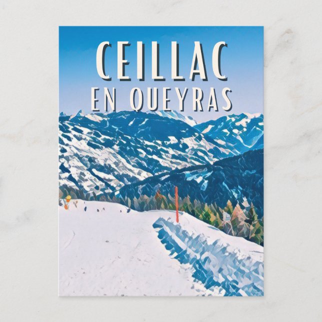 Postal Ceillac en Queyras Station de ski (Anverso)