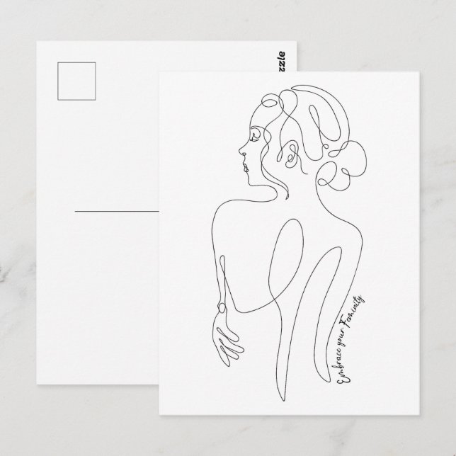 Postal Celebra a la mujer en ti - Abraza tu feminidad. (Anverso / Reverso)