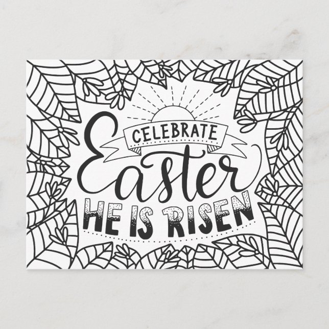 Postal Celebra Pascua que esté levantando (Anverso)