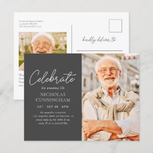 Postal Celebra su increíble vida Foto moderna simple
