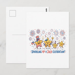 Postal Celebración brillante del 4 de julio