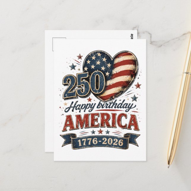 Postal Celebración de América 250 (Anverso/Reverso In Situ)