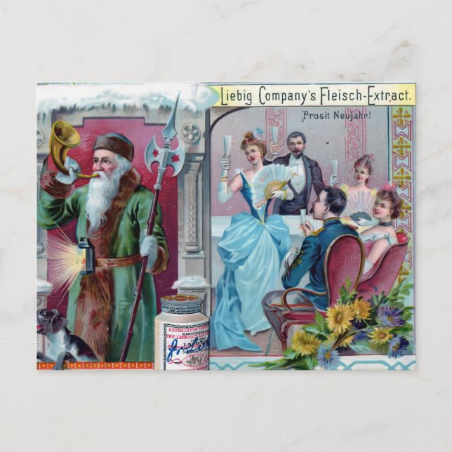 Postal Celebración de Año Nuevo Viejo: Publicidad en Lieb (Anverso)