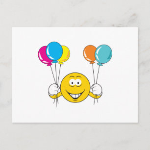 Postal Celebración de Caras con Globos