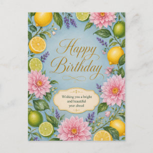 Postal Celebración de Cumpleaños Citrus Bloom