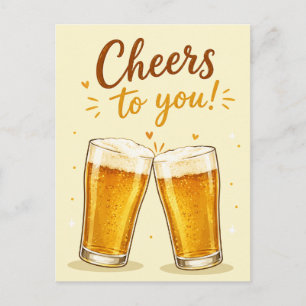Postal Celebración de cumpleaños con pinta de cerveza