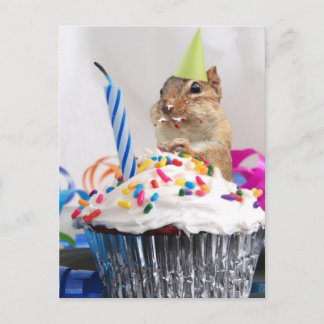 Postal celebración de cumpleaños de chipmunk