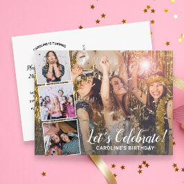 Postal Celebración de Cumpleaños en Cualquier Año Colaje 
