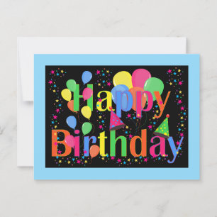 Postal Celebración de cumpleaños. ¡Es hora de fiesta!