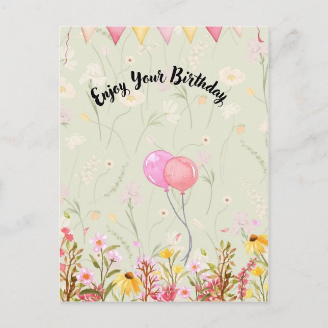 Postal Celebración de Cumpleaños Feliz (Anverso)