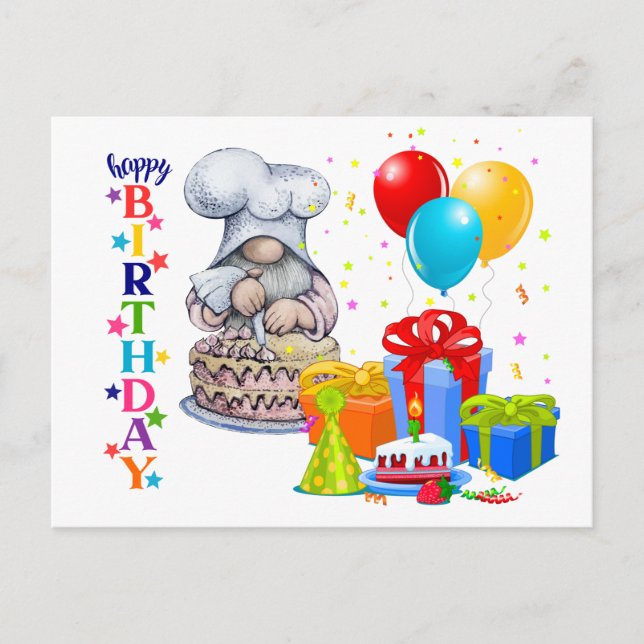 Postal Celebración de Cumpleaños Feliz (Anverso)