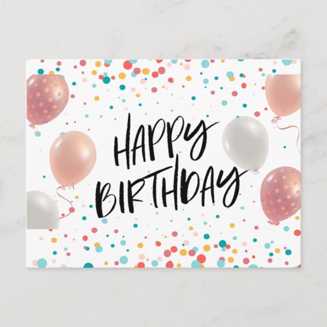 Postal celebración de cumpleaños feliz (Anverso)