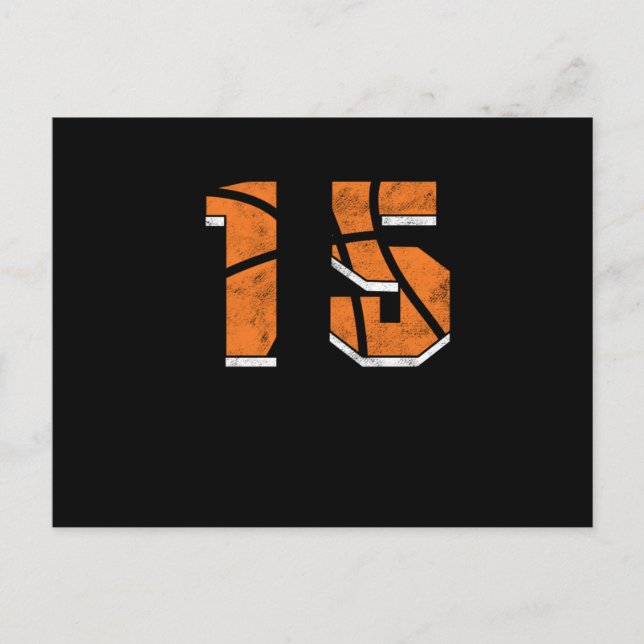 Postal Celebración de cumpleaños número 15 de baloncesto  (Anverso)
