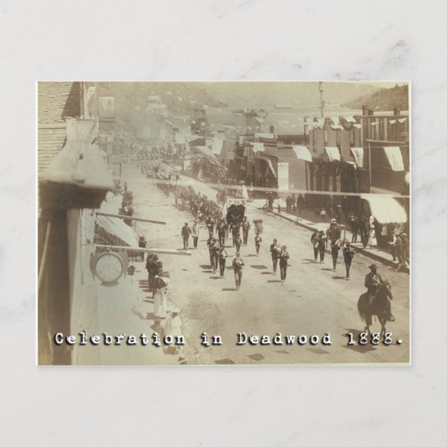Postal Celebración de Deadwood 1888 (Anverso)