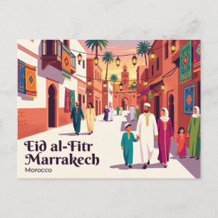 Postal Celebración de Eid al-Fitr en Marrakech Marruecos