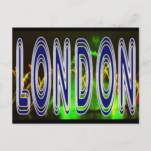 Postal Celebración de fuegos artificiales en Londres con  (Anverso)