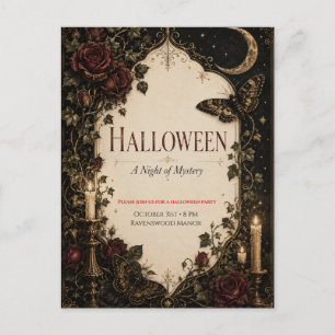 Postal Celebración de Halloween Gótico Elegante