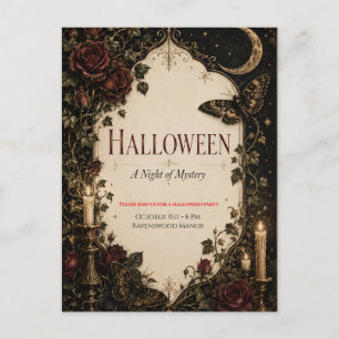 Postal Celebración de Halloween Gótico Elegante