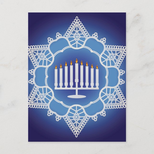 Postal Celebración de Hanukkah - Diseño elegante (Anverso)