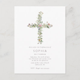 Postal Celebración de la confirmación de la cruz de flor