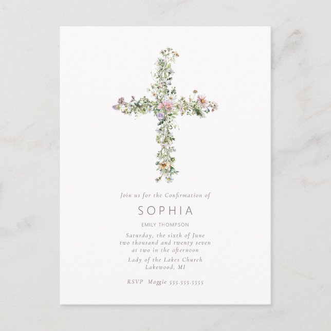 Postal Celebración de la confirmación de la cruz de flor  (Anverso)