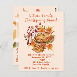 Postal Celebración de la cosecha de brunch de Acción de G