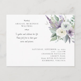 Postal Celebración de la Vida con Acuarela Lavanda Floral