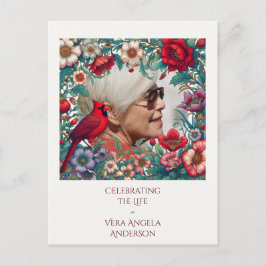 Postal Celebración de la vida del cardenal rojo FOTO