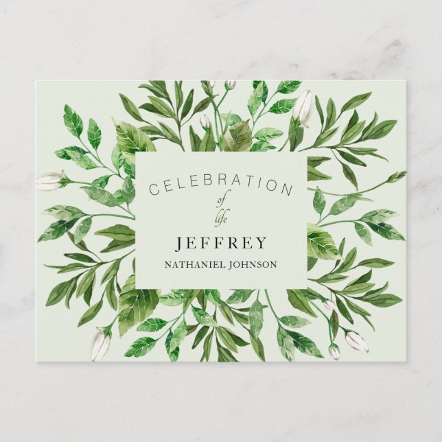 Postal Celebración de la vida después de la reunión de fo (Anverso)