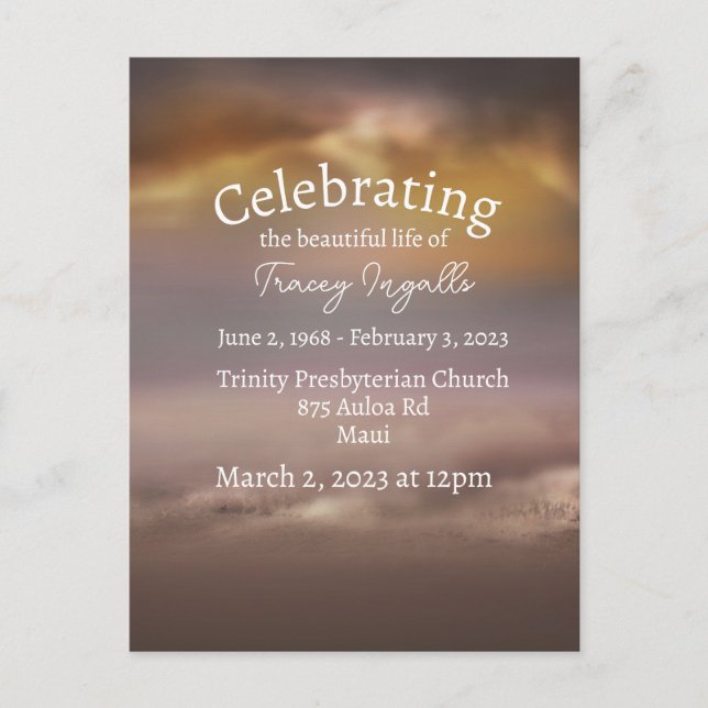 Postal Celebración de la vida en la playa de rosa oscuro (Anverso)