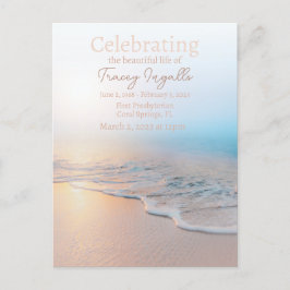 Postal Celebración de la vida en la playa del océano 