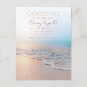 Postal Celebración de la vida en la playa del océano