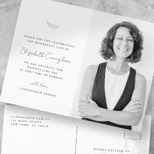 Postal Celebración de la Vida Foto Moderna Simple Minimal