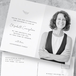 Postal Celebración de la vida Foto moderna simple minimal