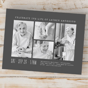 Postal Celebración de la Vida Moderno Collage de 4 Fotos 