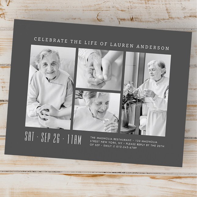 Postal Celebración de la Vida Moderno Simple Colaje de 4  (Subido por el creador)