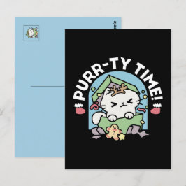 Postal Celebración de los navidades con un gato moro