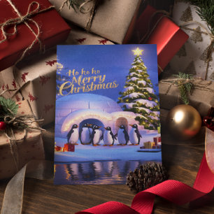 Postal Celebración de los Navidades del Pingüino