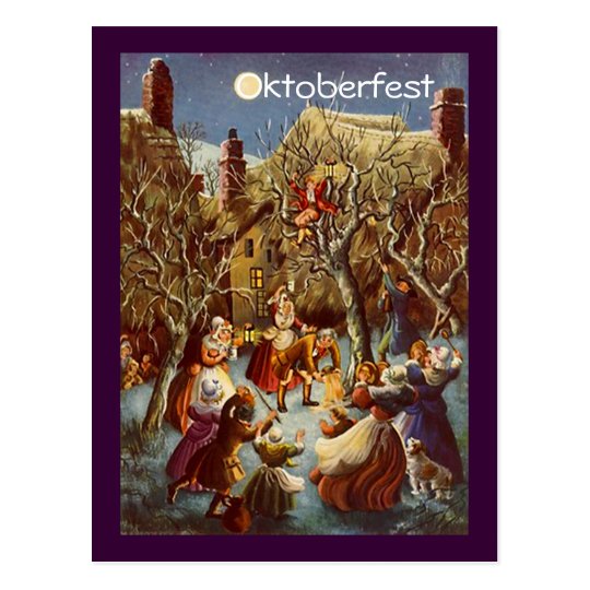 Postal Celebración de Oktoberfest del fiesta de la Luna