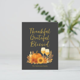 Postal Celebración de otoño - Elegante Día de Acción de G