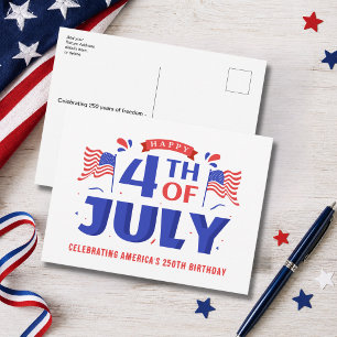 Postal Celebración del 4 de Julio de América 250